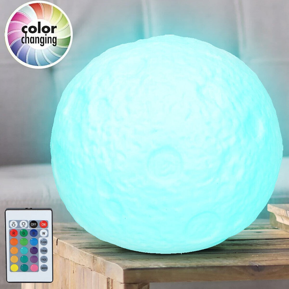 LAMPE DE TABLE LUNE LED RVB AVEC TÉLÉCOMMANDE MOON LAMP 11,5 CM À PILE