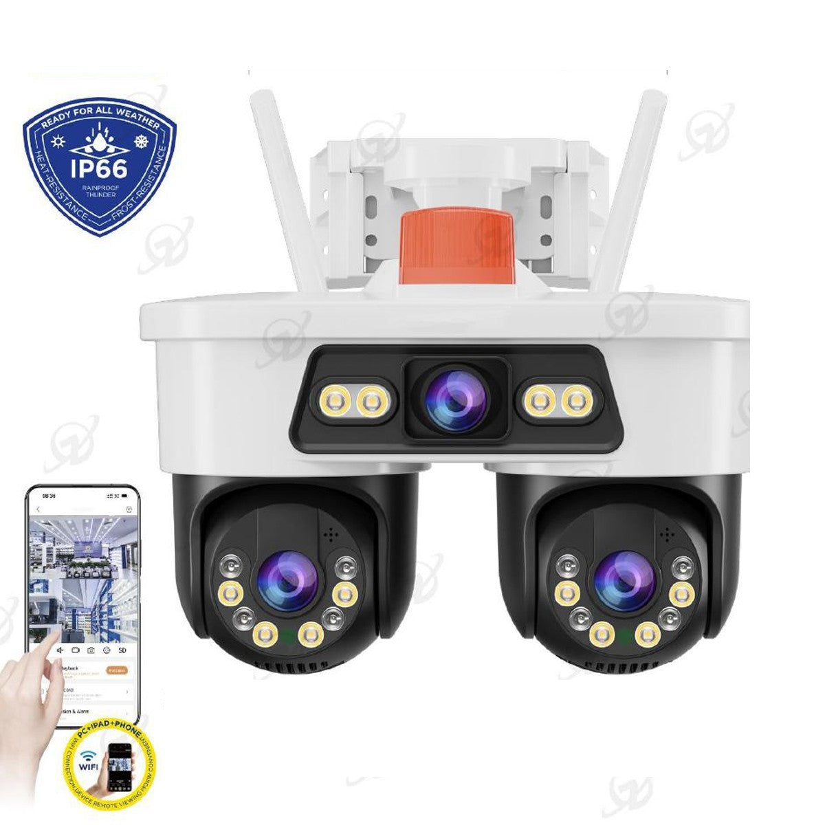CAMÉRA WIFI JORTAN 8 DOUBLE OBJECTIF HD EXTÉRIEURE IP66 VISION NOCTURNE COULEUR