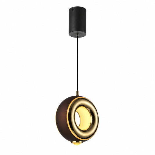LUSTRE SUSPENSION LED MODERNE ROND NOIR OR 11W DIMMABLE CCT LP026