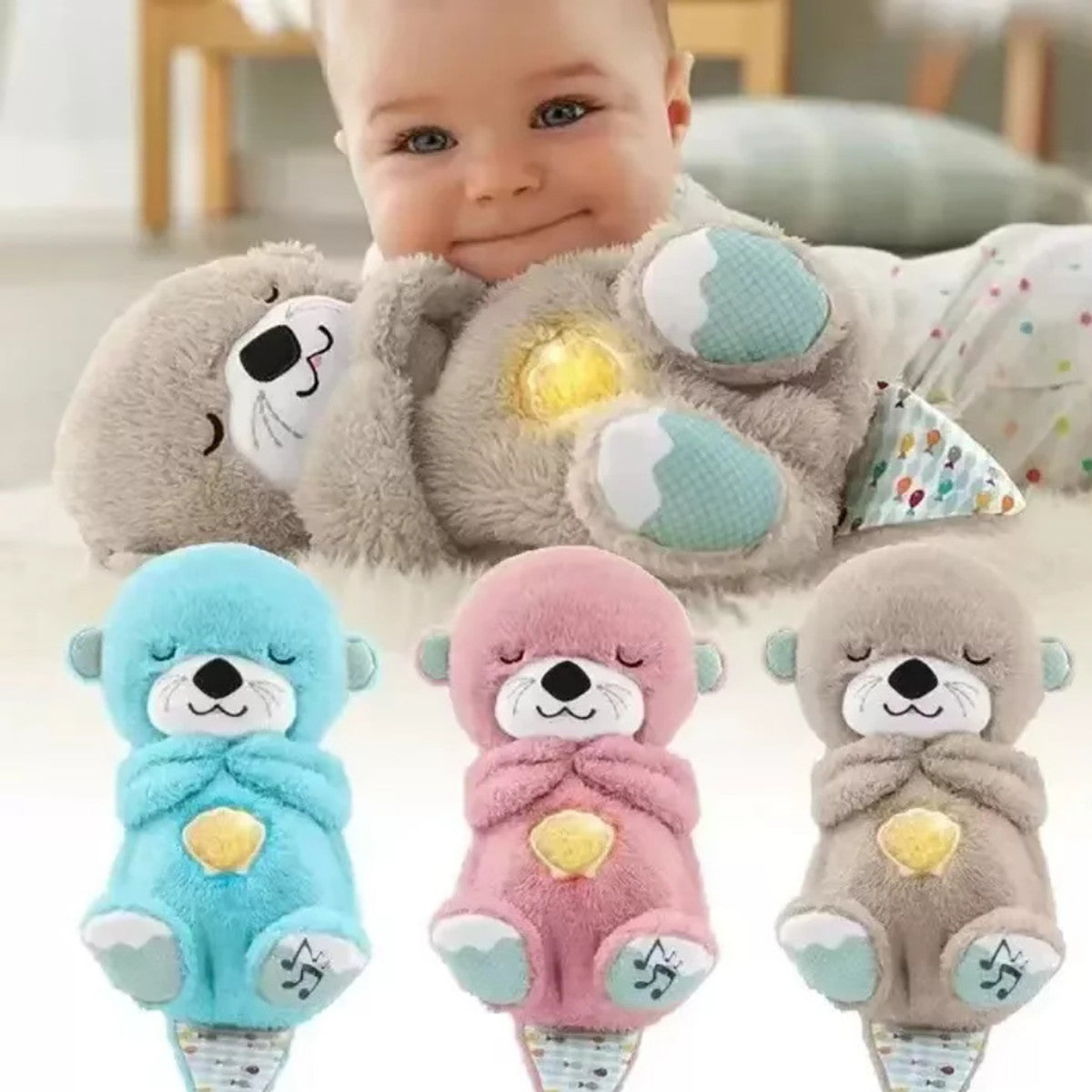 PELUCHE BAMBINI CON NINNA NANNA RESPIRAZIONE ORSACCHIOTTO RESPIRA ANTISTRESS