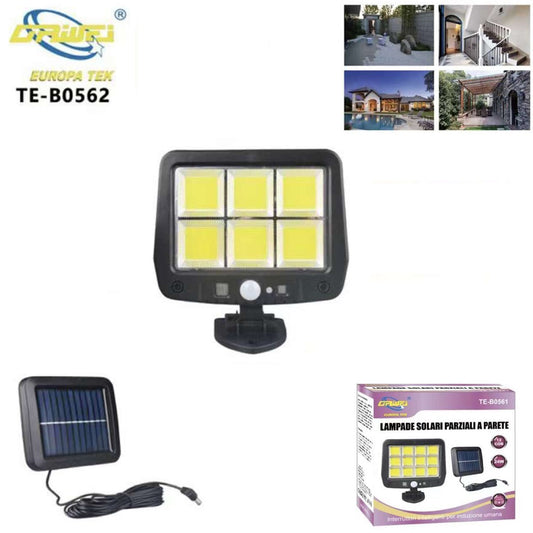 PROJECTEUR 6 LED COB 12W EXTÉRIEUR PANNEAU SOLAIRE DÉTECTEUR DE MOUVEMENT CRÉPUSCULAIRE 562