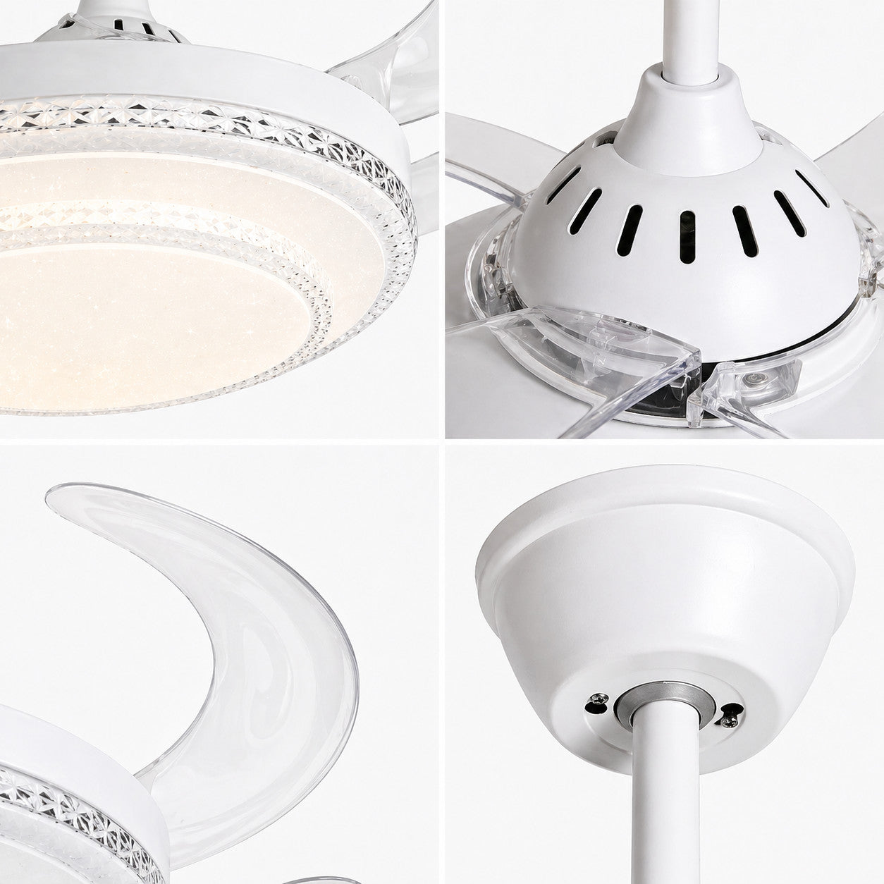 VENTILATORE SOFFITTO LUCE LED 85W PALE SCOMPARSA 48" TELECOMANDO SJ-195