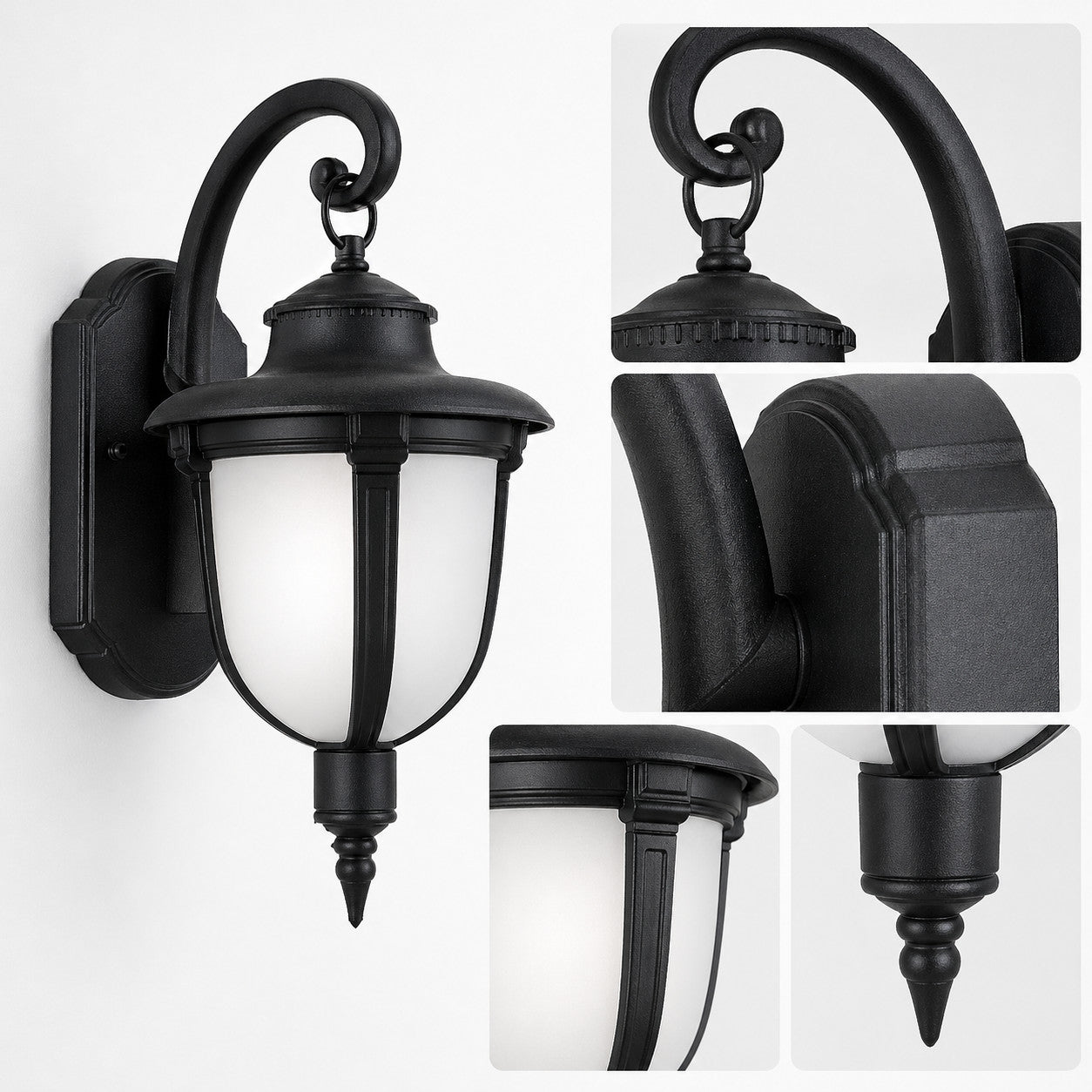 APPLIQUE DA ESTERNO LANTERNA NERA PARETE E27 MAX 60W CLASSICA GIARDINO IP44 A3-S