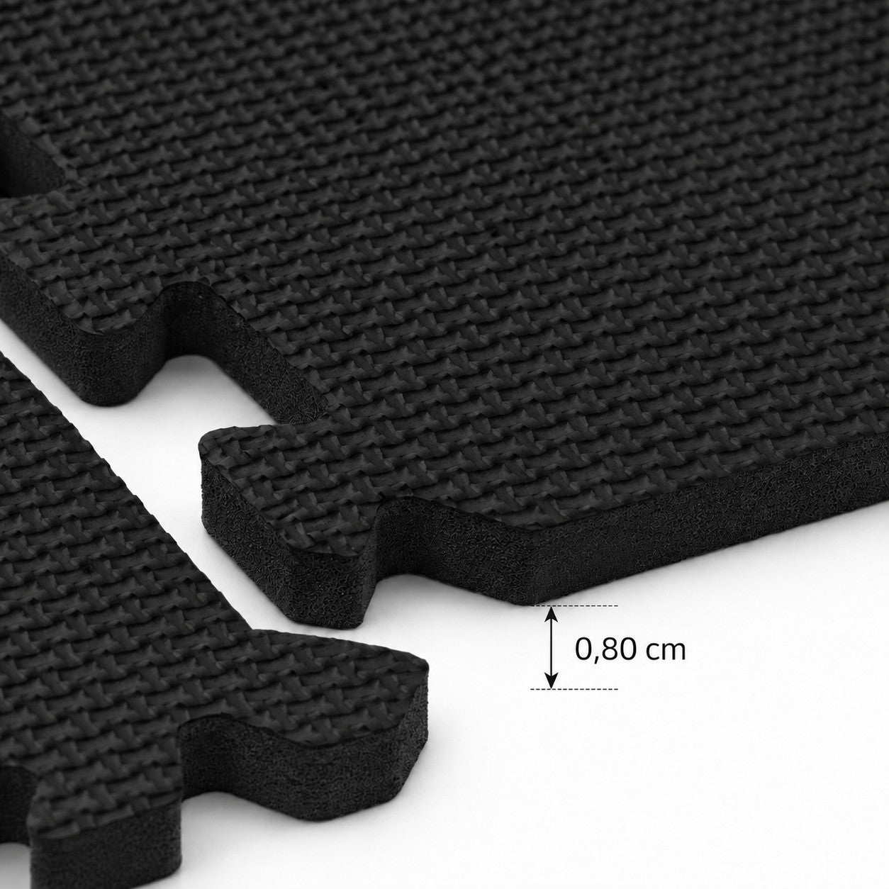 TAPIS PUZZLE 10 PIÈCES À EMBOÎTER 29,5X29,5X0,8CM EN MOUSSE EVA NOIR FITNESS