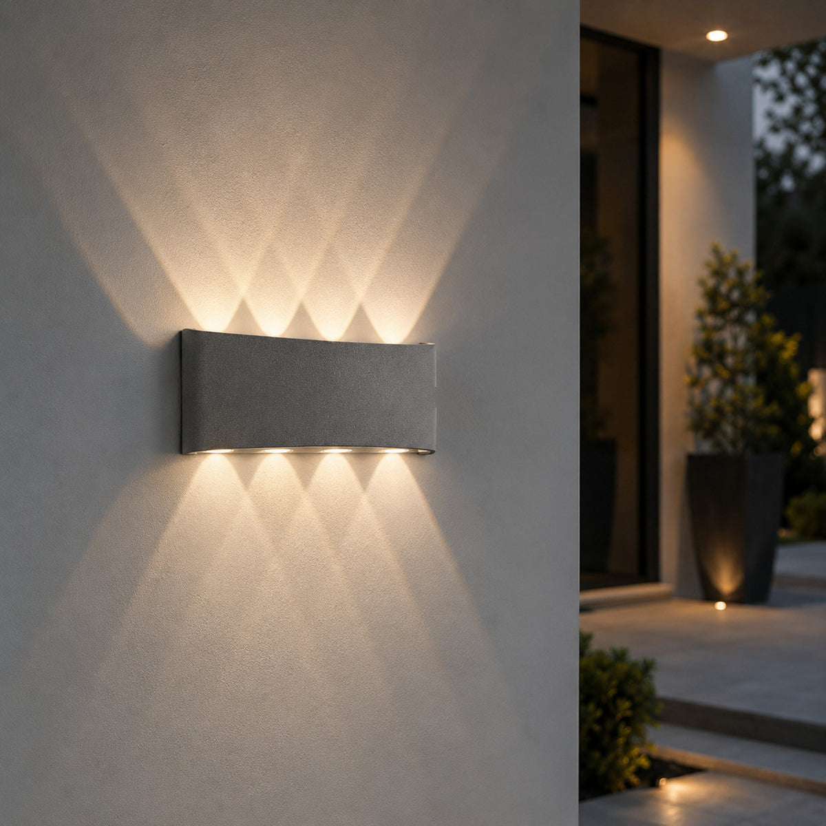 APPLIQUE LED 16W ESTERNO LAMPADA PARETE GRIGIA IP65 3000K 4000K 6000K ET-31677
