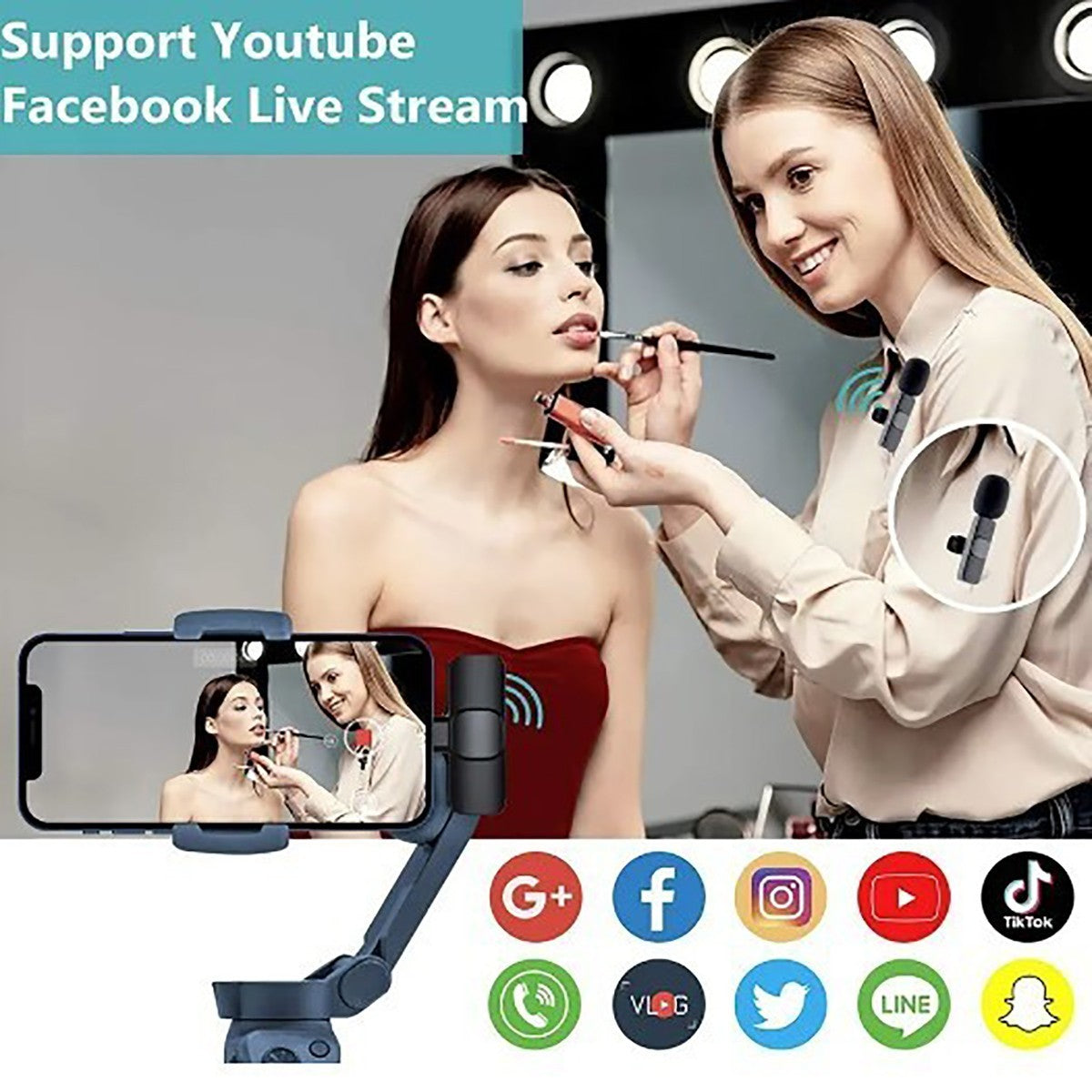 2 MICROFONI LAVALIER LIGHTNING INTERVISTE VIDEO REGISTRA MICROFONO AUDIO AC48829