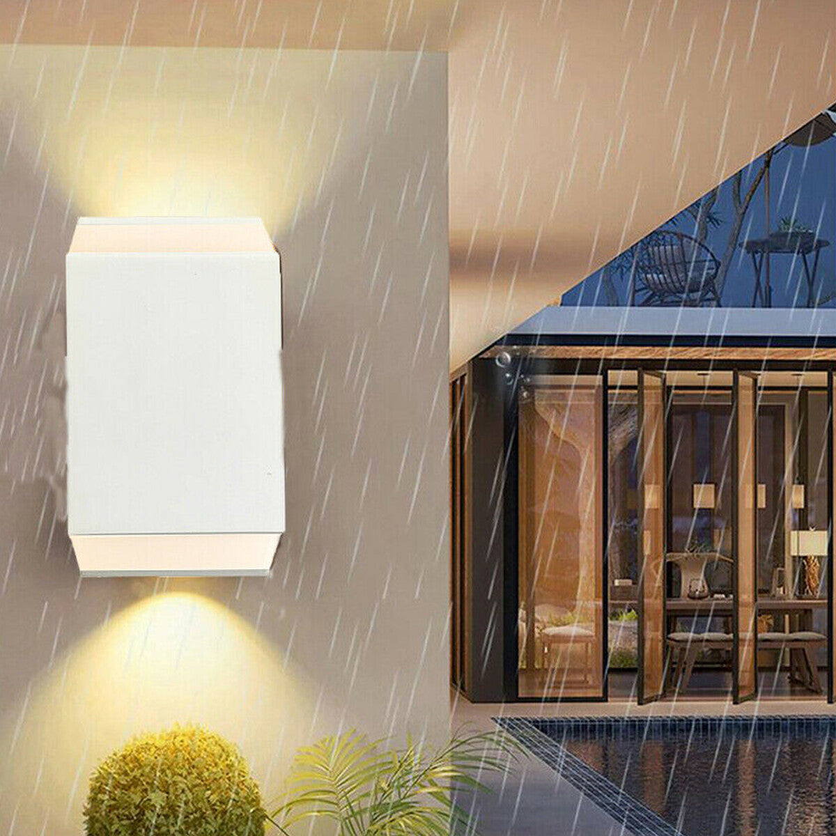 APPLIQUE PARETE LED 6W LAMPADA MURO IP65 MODERNO DOPPIA LUCE CALDA 3000K
