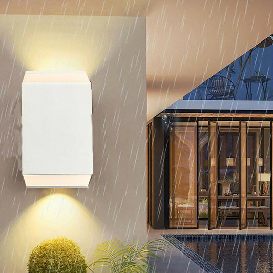 APPLIQUE PARETE LED 6W LAMPADA MURO IP65 MODERNO DOPPIA LUCE CALDA 3000K