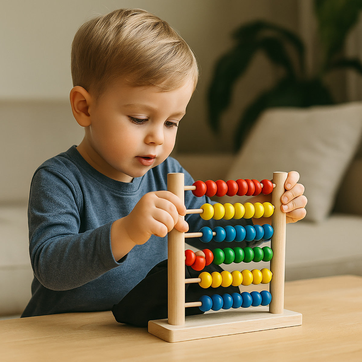 ABAQUE JEU ÉDUCATIF EN BOIS POUR ENFANTS CALCULS MATHÉMATIQUES APPRENTISSAGE 07948A