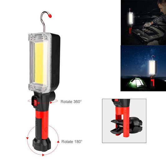 LAMPADA TORCIA COB DA LAVORO BASE CALAMITA 20W LED 700 LUMEN OFFICINA CAMPEGGIO