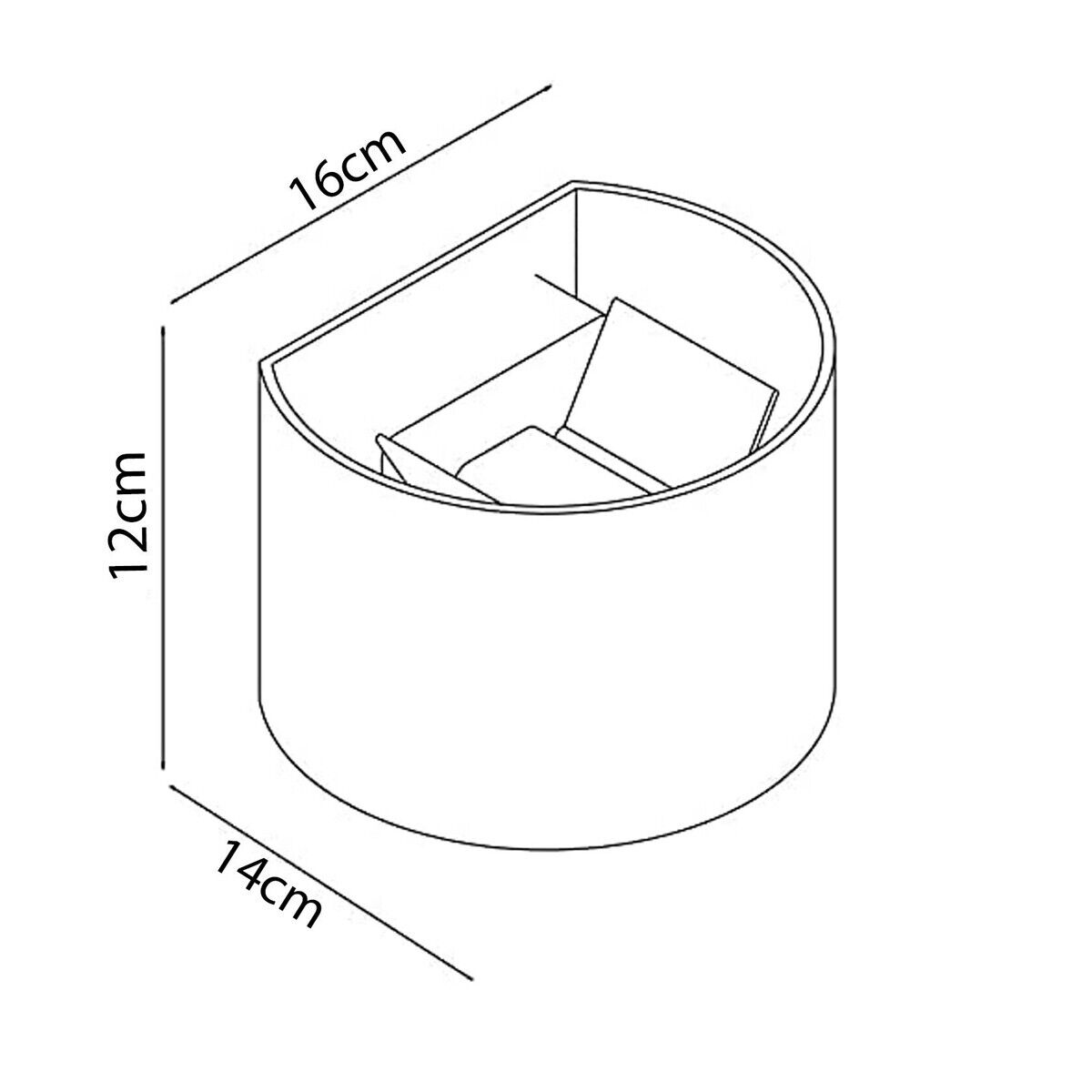 APPLIQUE LED COB LAMPADA PARETE 20W OVALE BIANCO LUCE CALDA INTERNO ESTERNO 19