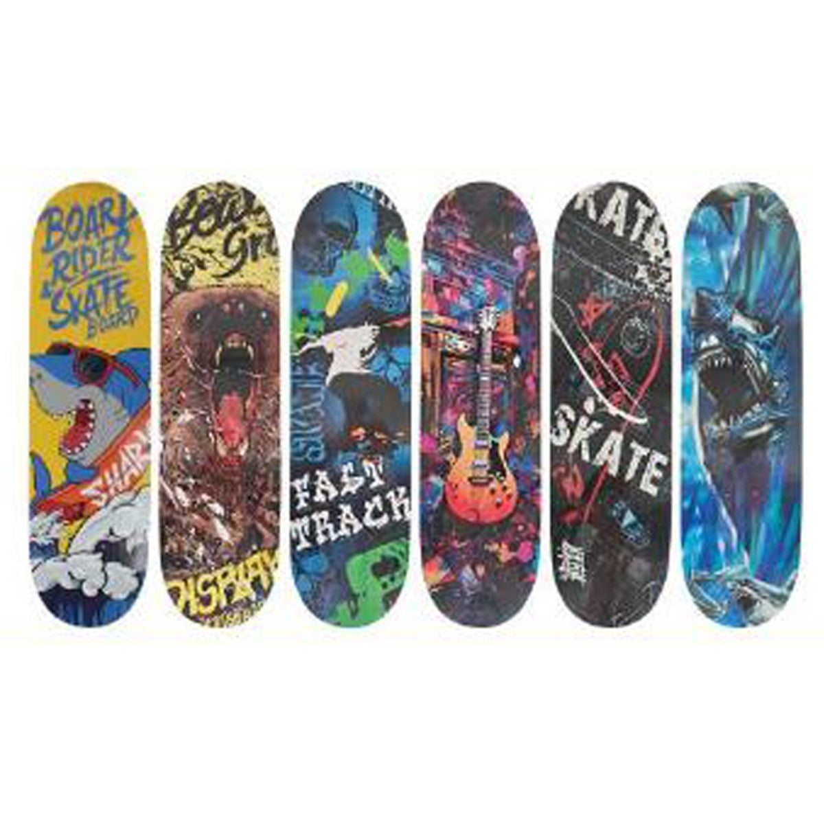 SKATEBOARD SKATE IN LEGNO FANTASIA COLORATO BAMBINI RAGAZZI 80CM 90460