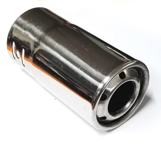 SORTIE RONDE SPORTIVE SILENCIEUX POT D'ÉCHAPPEMENT TERMINAL POUR VOITURE TUNING ACIER CHROMÉ