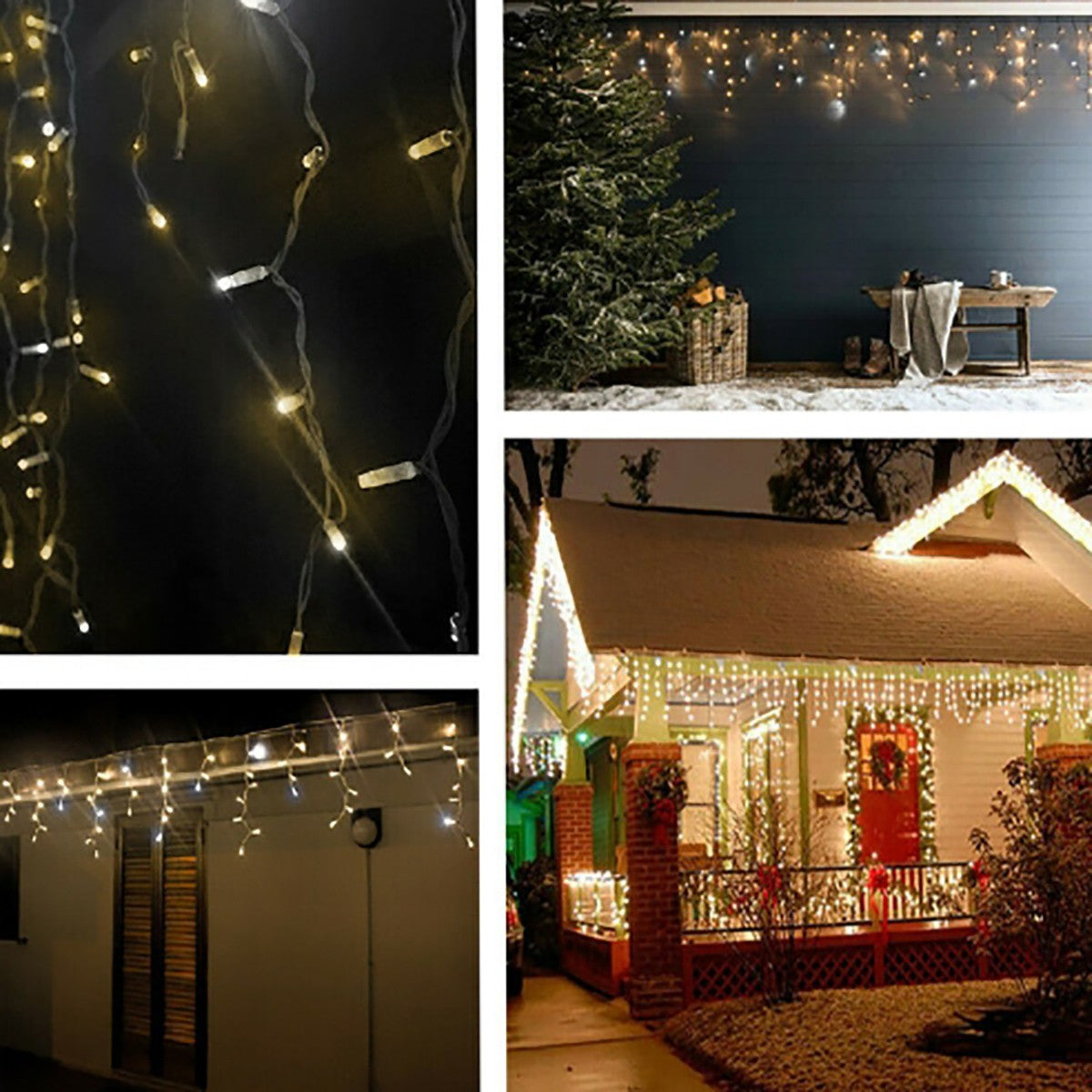 RIDEAU LUMINEUX EXTÉRIEUR 150 LED NOËL BLANC CHAUD FIXE ET FROID CLIGNOTANT