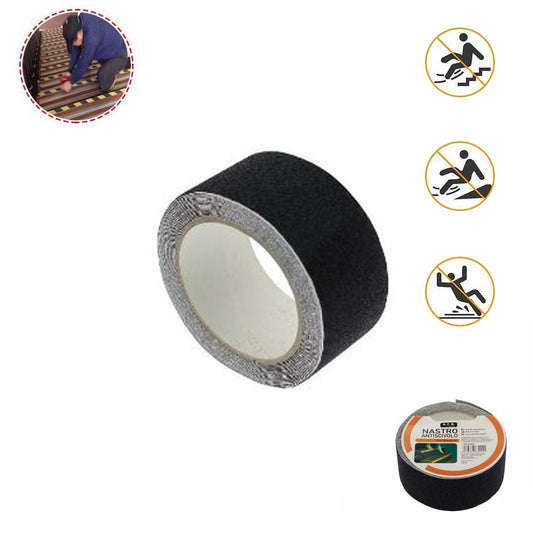 RUBAN ANTIDÉRAPANT ADHÉSIF 5 MÈTRES 5 MM NOIR ESCALIERS SOLS SURFACES GLISSANTES