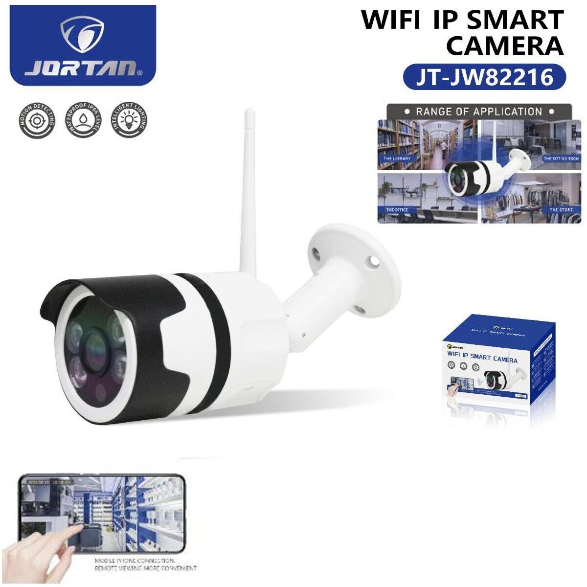 TELECAMERA IP VIDEOSORVEGLIANZA WI-FI CAMERA WIRELESS 5 LED 3.6MM JT-JW82210