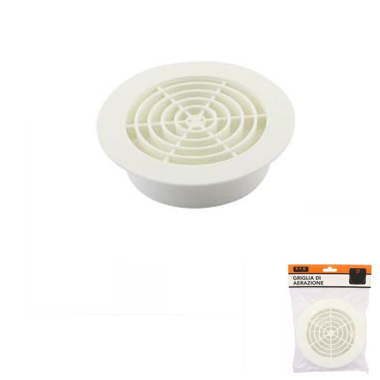 GRILLE D'AÉRATION RONDE 115MM PLASTIQUE BLANC VENTILATION MAISON 71398