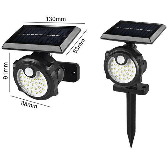 PIQUET DE JARDIN SOLAIRE 26 LED SMD LUMIÈRE FROIDE DÉTECTEUR DE MOUVEMENT B0393
