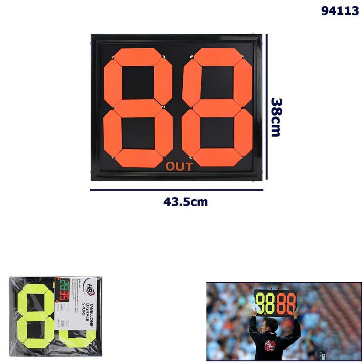 TABLEAU FOOTBALL SPORT SUBSTITUTIONS CHANGEMENTS TABLEAU ARBITRE À 2 CHIFFRES RECTO/VERSO