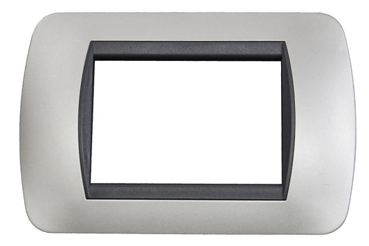 PLACCHETTA PLACCA SILVER COMPATIBILE LIVING 3 POSTI COPRI INTERRUTTORE CL 119-02
