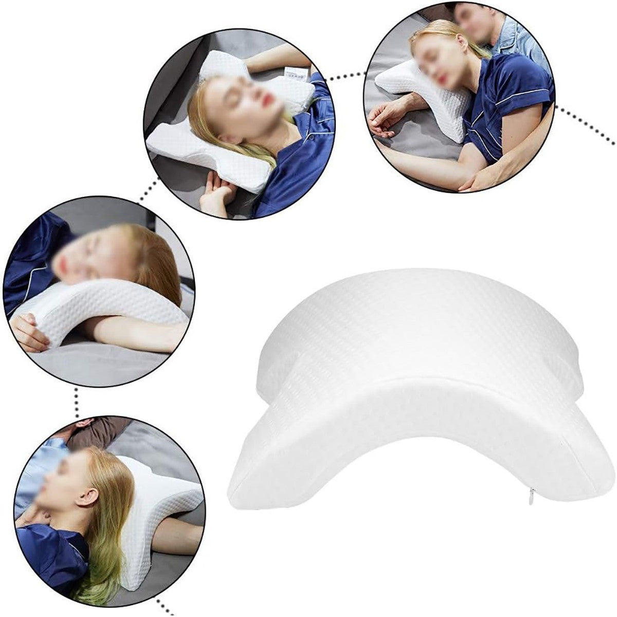 CUSCINO COLLO ERGONOMICO MEMORY FOAM SUPPORTO CERVICALE ANTI PRESSIONE AS-08142