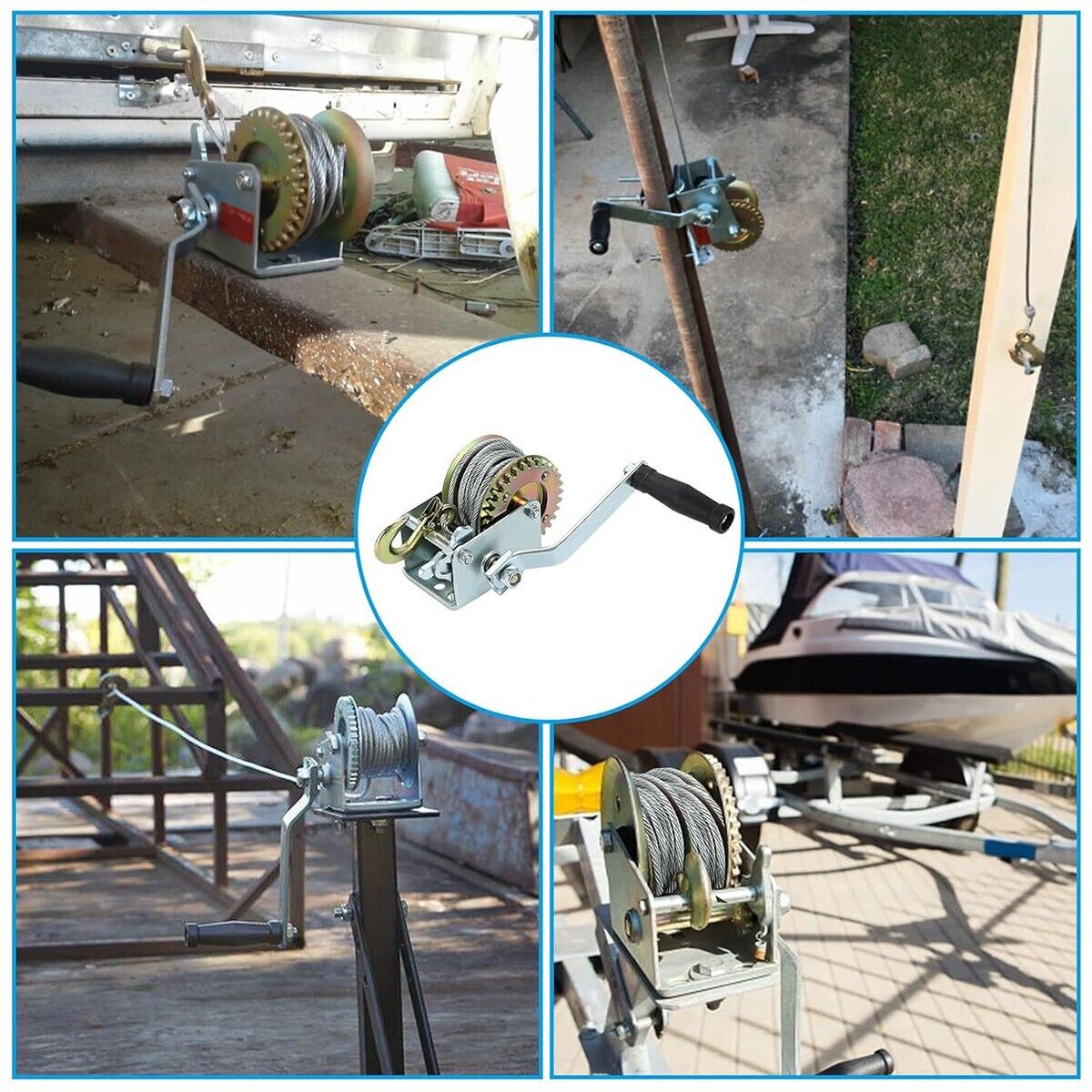 PARANCO MONTACARICHI VERRICELLO GANCIO MANUALE ARGANO 800 LBS CAVO ACCIAIO