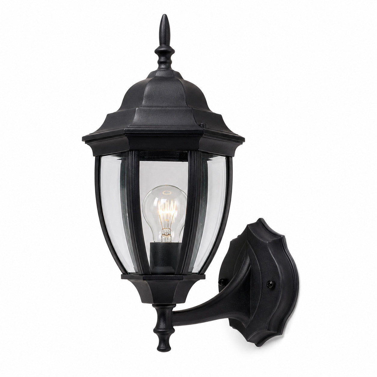 APPLIQUE DA ESTERNO LANTERNA NERA PARETE E27 MAX 60W CLASSICA GIARDINO IP44 A2-S
