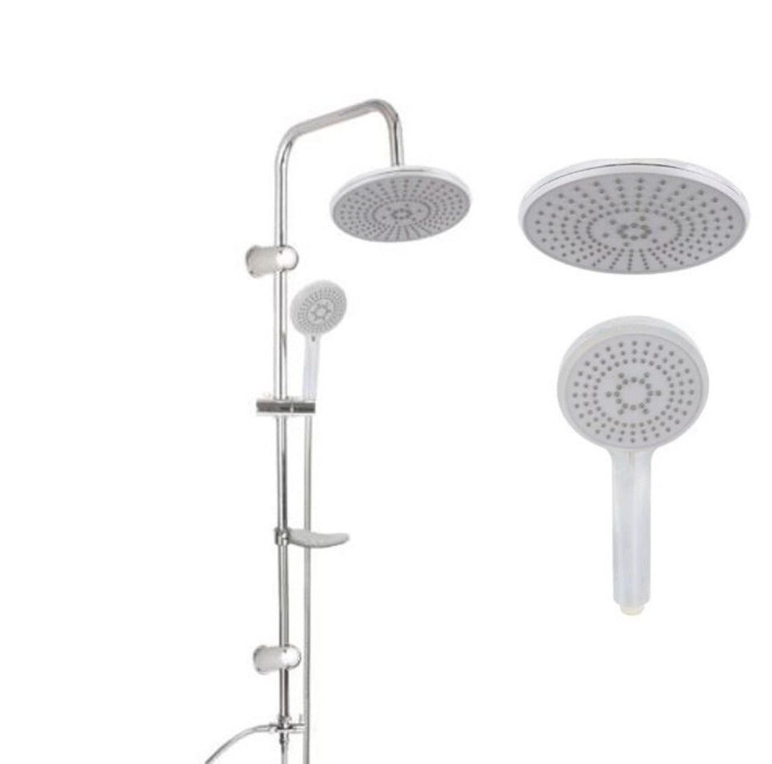 ASTA SALISCENDI CROMATA COLONNA DOCCIA SOFFIONE FISSO DOCCETTA SALI SCENDI 2133