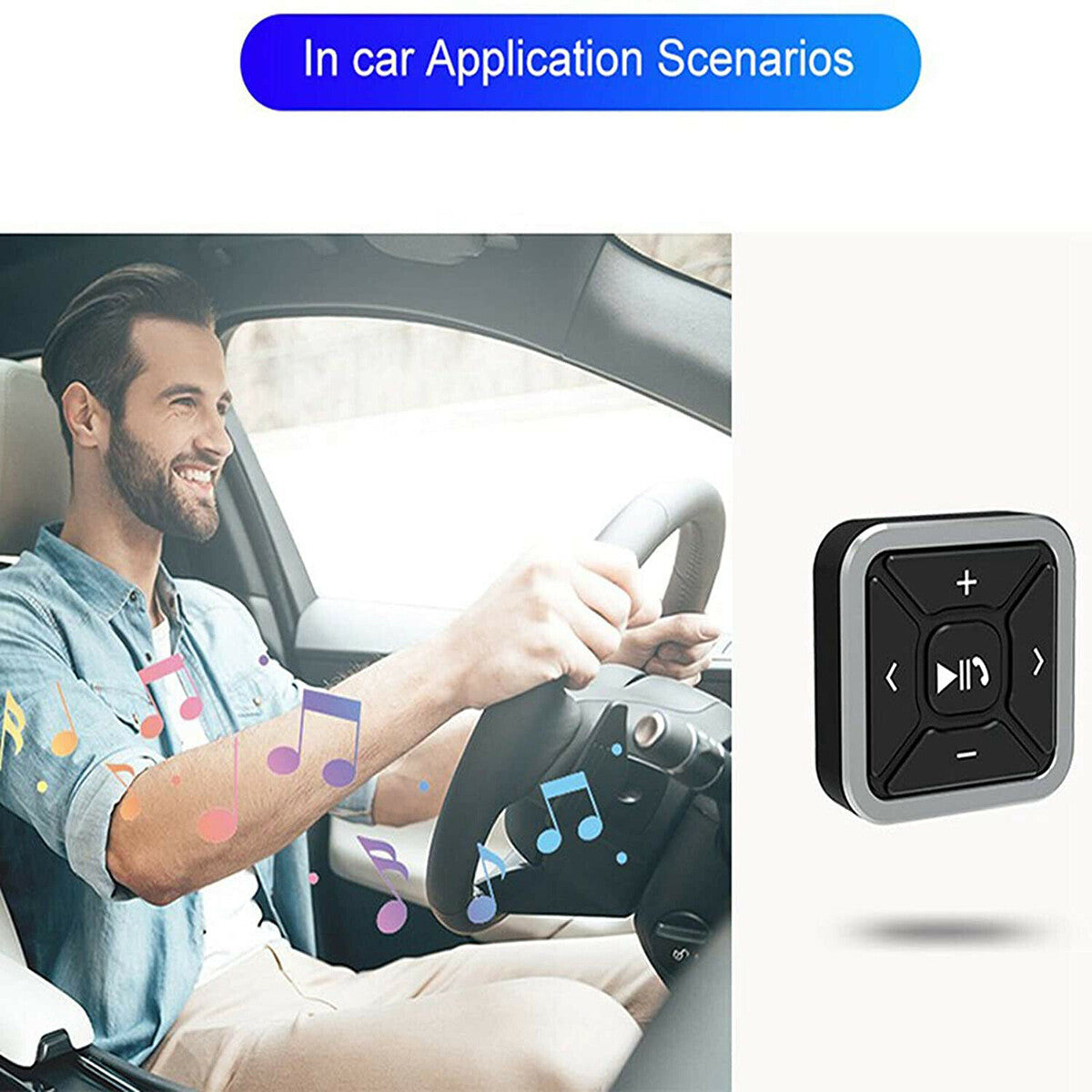 TELECOMANDO BLUETOOTH COMANDI AL VOLANTE PER SMARTPHON IN AUTO MOTO BICI WI-FI