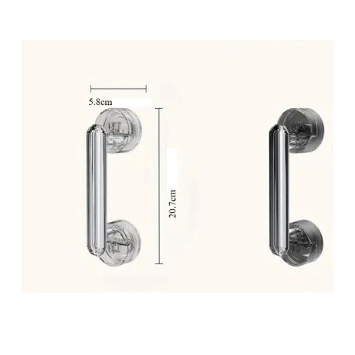 MANIGLIA VETRO DOCCIA BAGNO DOPPIA VENTOSA PIASTRELLE SICUREZZA DISABILI ANZIANI