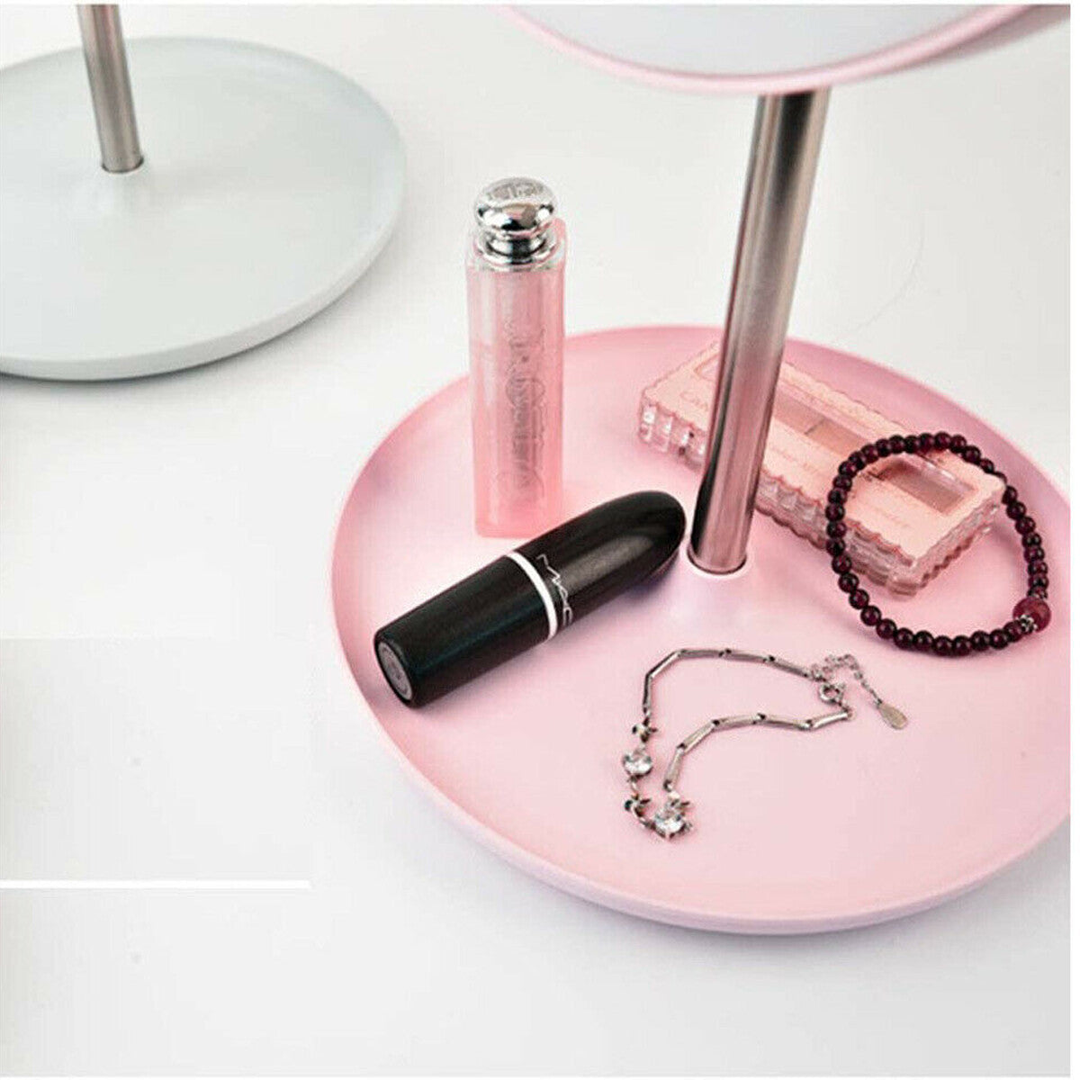 SPECCHIO TRUCCO CON LUCE LED BASE GIREVOLE BIANCO MAKE UP ILLUMINATO TOUCH 0246