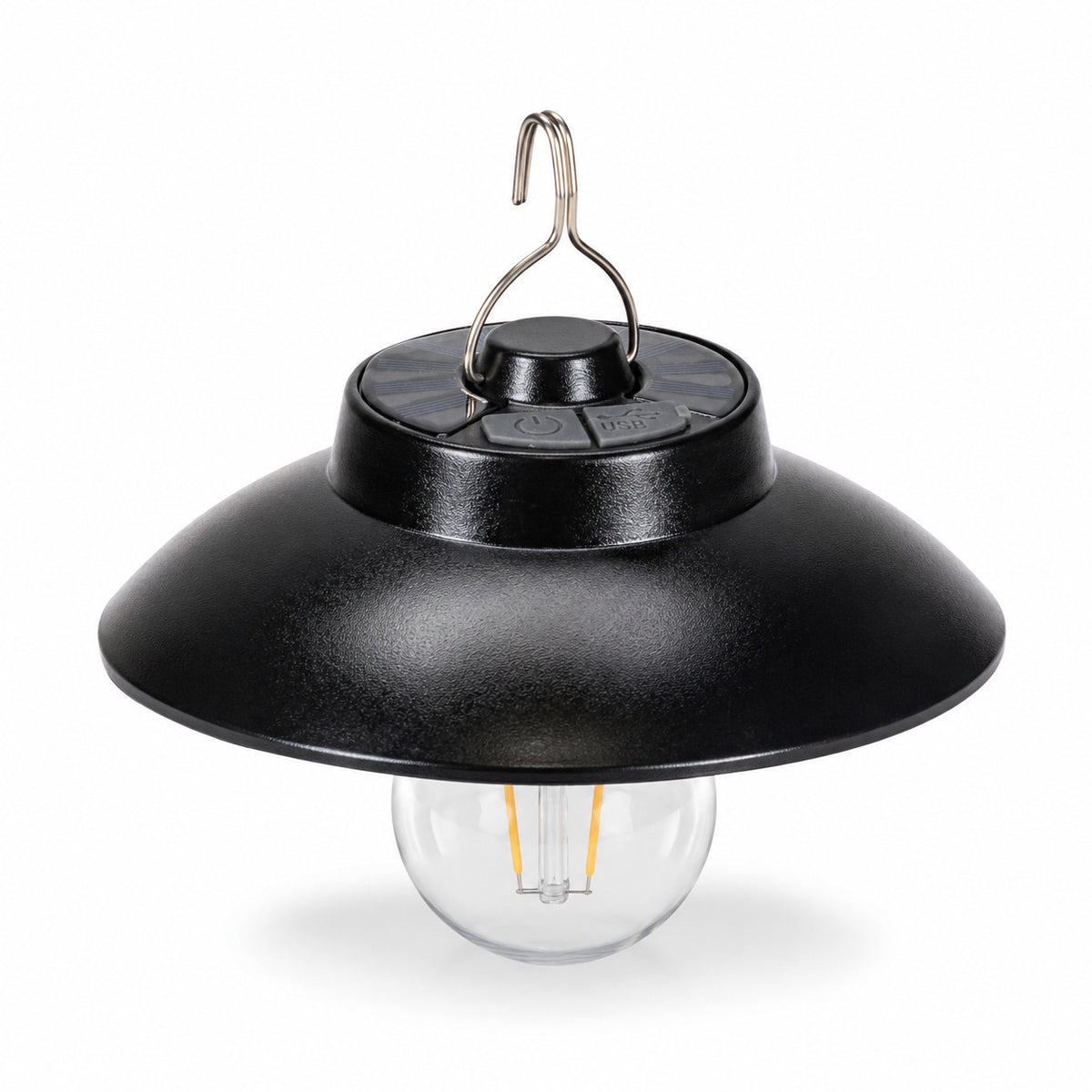 LAMPE DE CAMPING LED SOLAIRE RECHARGEABLE AVEC CROCHET LUMIÈRE CHAUDE 3000K TE-B0627