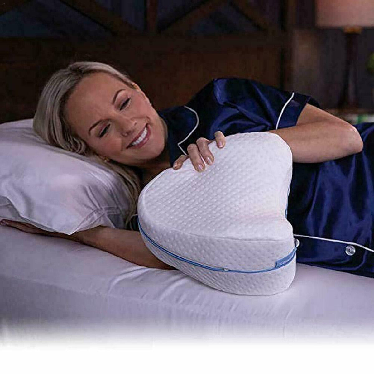 OREILLER DE JAMBES À MÉMOIRE DE FORME SUPPORT ORTHOPÉDIQUE GENOUX DOS LAVABLE
