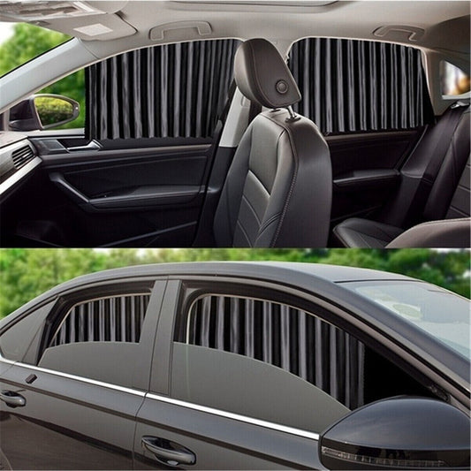 KIT 4 RIDEAUX PARE-SOLEIL MAGNETIQUES ANTI-UV AVANT ET ARRIERE NOIRS POUR VOITURE