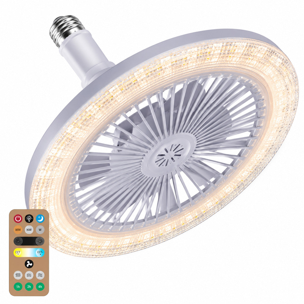 VENTILATEUR DE PLAFOND 30W LED DIMMABLE TÉLÉCOMMANDE E27 USAGE DOMESTIQUE AS-07052