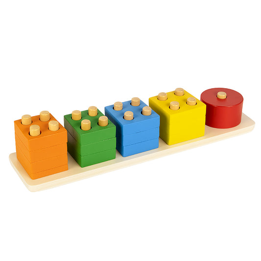 JEU ÉDUCATIF EN BOIS FORMES GÉOMÉTRIQUES COLORÉES MONTESSORI ENFANTS 52296A