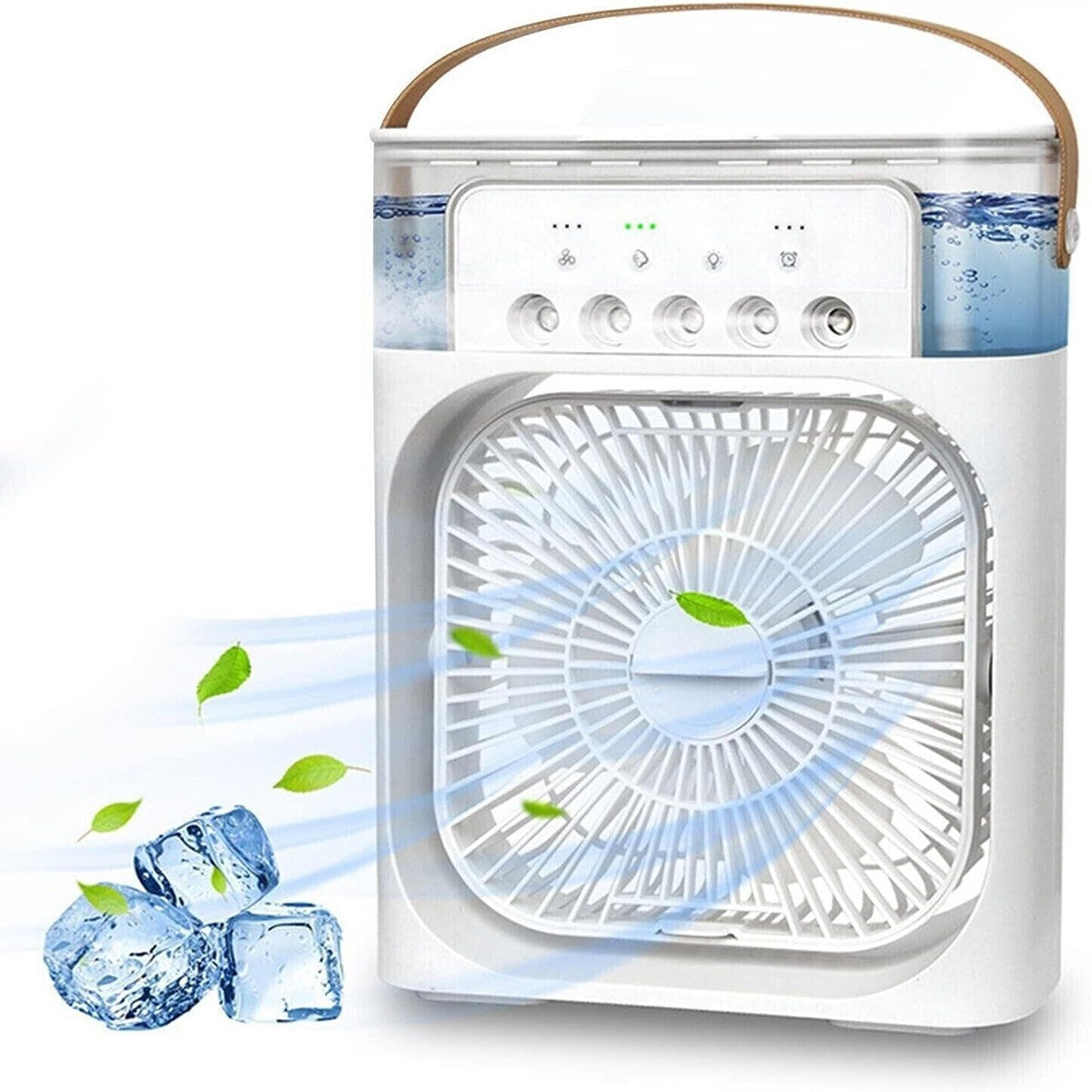 VENTILATORE PORTATILE PER USO DOMESTICO RAFFRESCATORE E UMIDIFICATORE LUCI 7 LED