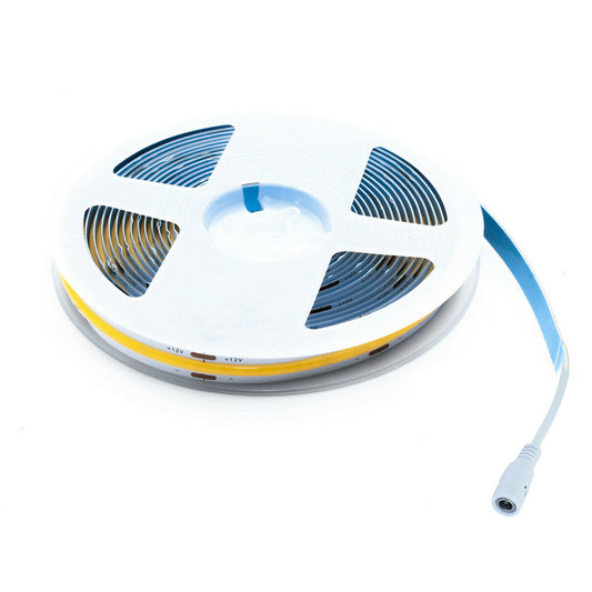 BANDE LED COB ADHÉSIVE 5M LUMIÈRE CHAUDE 40W SÉCABLE FLEXIBLE COB320 12V