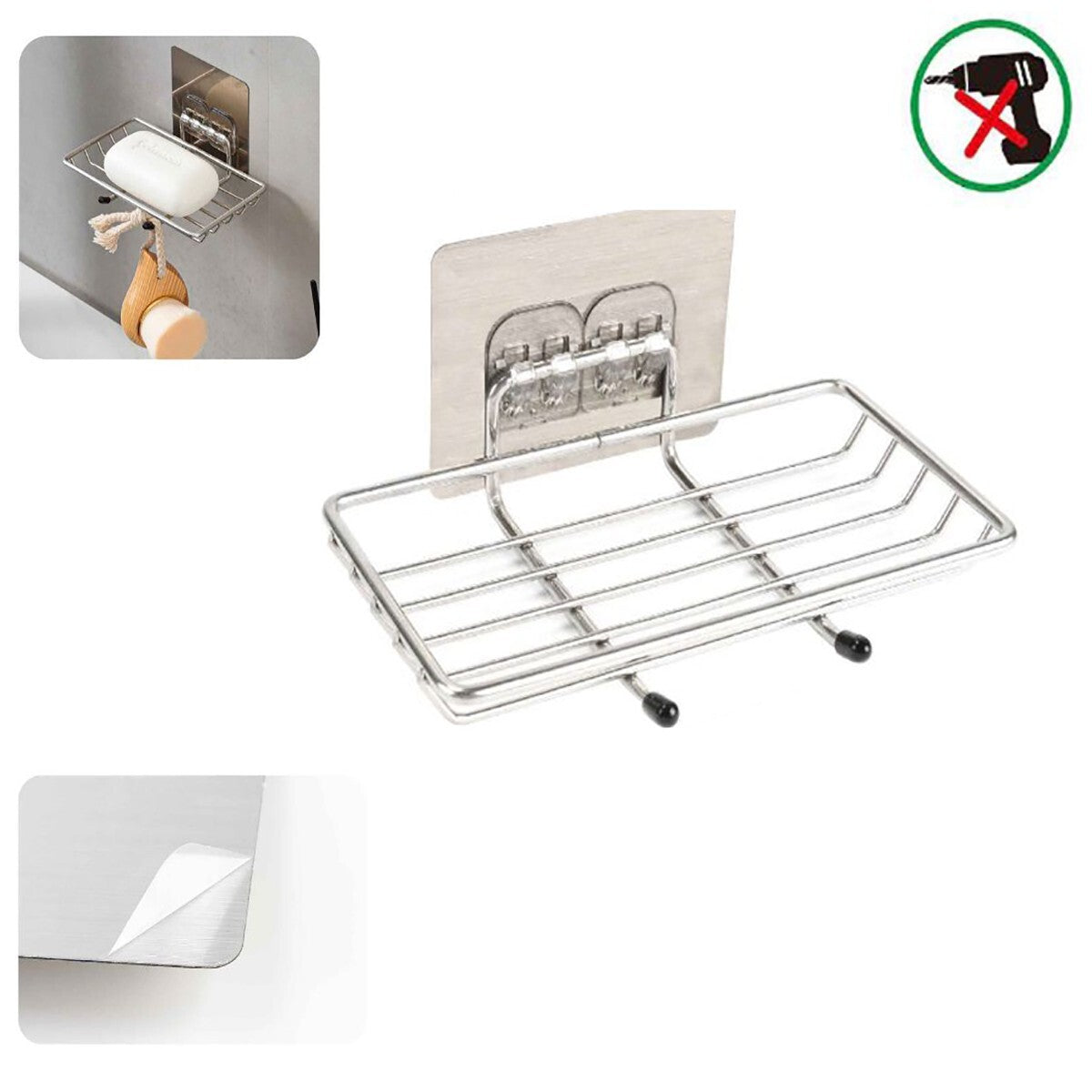 PORTA SAPONETTA PORTASAPONE SAPONE SUPPORTO ARREDO CASA ADESIVO 03501
