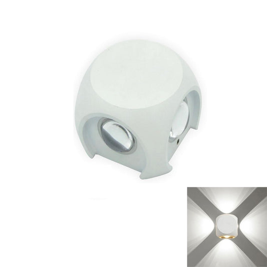 APPLIQUE LED 4 LAMPES MURALES CARRÉE EXTÉRIEURE BLANC FROID 6500K 4W ET-31319