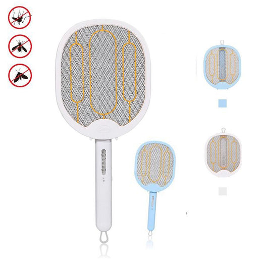 RACCHETTA ZANZARIERA ELETTRICA RICARICABILE ANTI ZANZARE LED UV PIEGHEVOLE