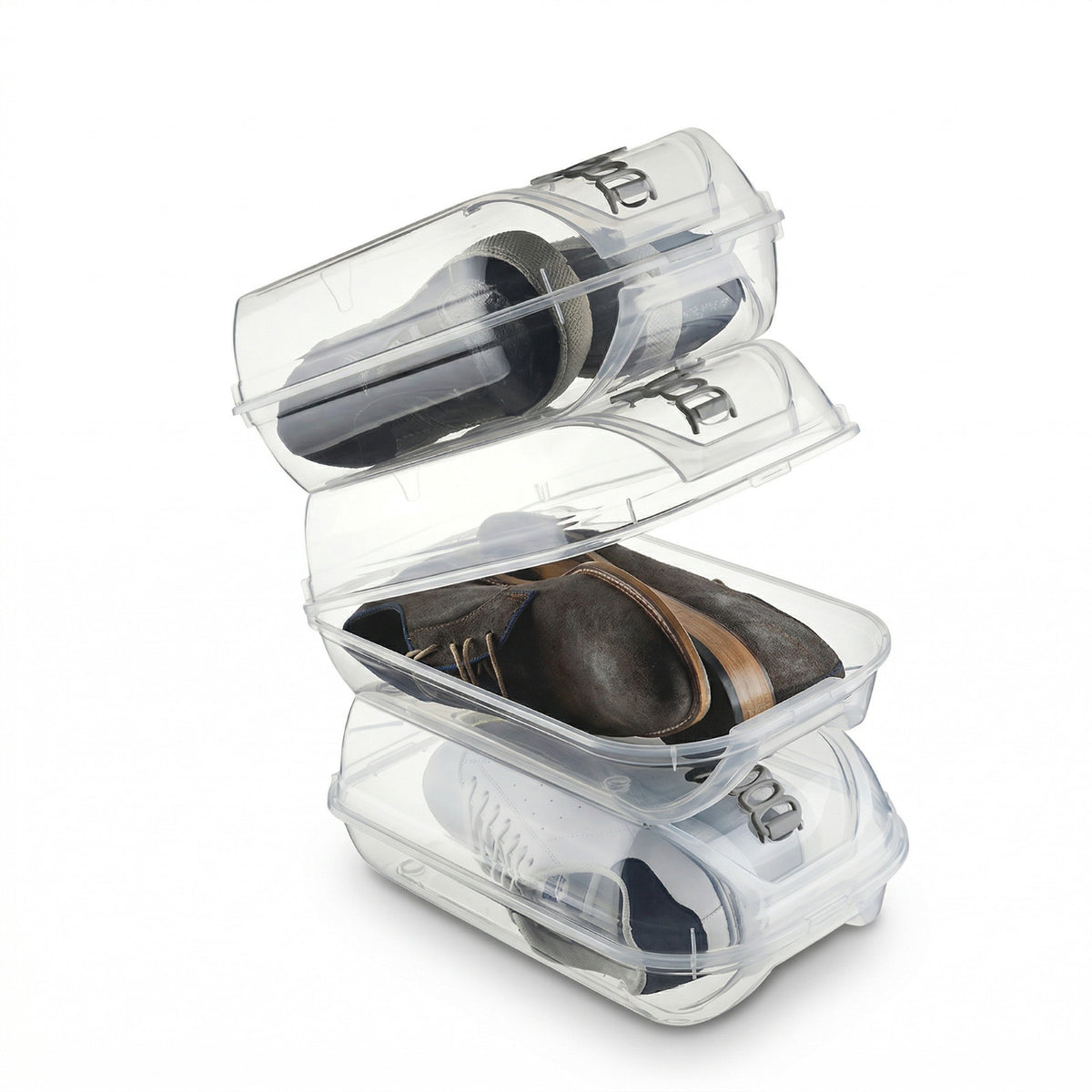 BOÎTE DE RANGEMENT POUR CHAUSSURES TRANSPARENTE EMPILABLE CLIPSABLE FEMME HOMME