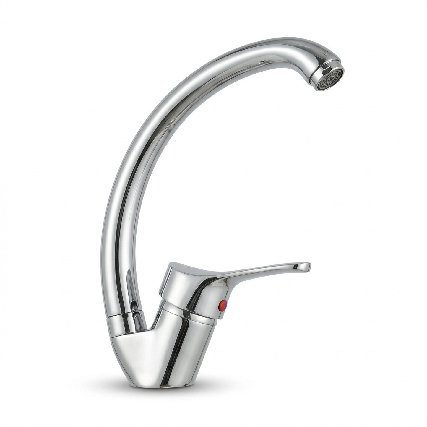 RUBINETTO MISCELATORE CUCINA MONOCOMANDO CROMATO COLLO ALTO GIREVOLE ACQUA 1587