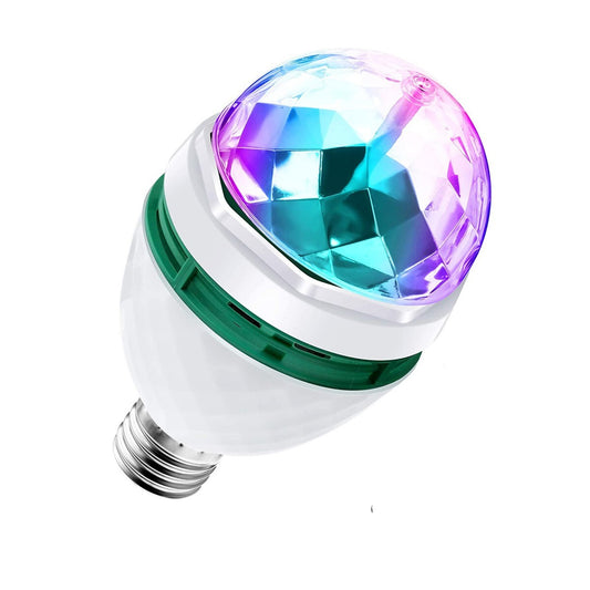 LAMPADA LAMPADINA LED RGB ROTANTE EFFETTO LUCI MULTICOLOR E27 DISCOTECA NATALE