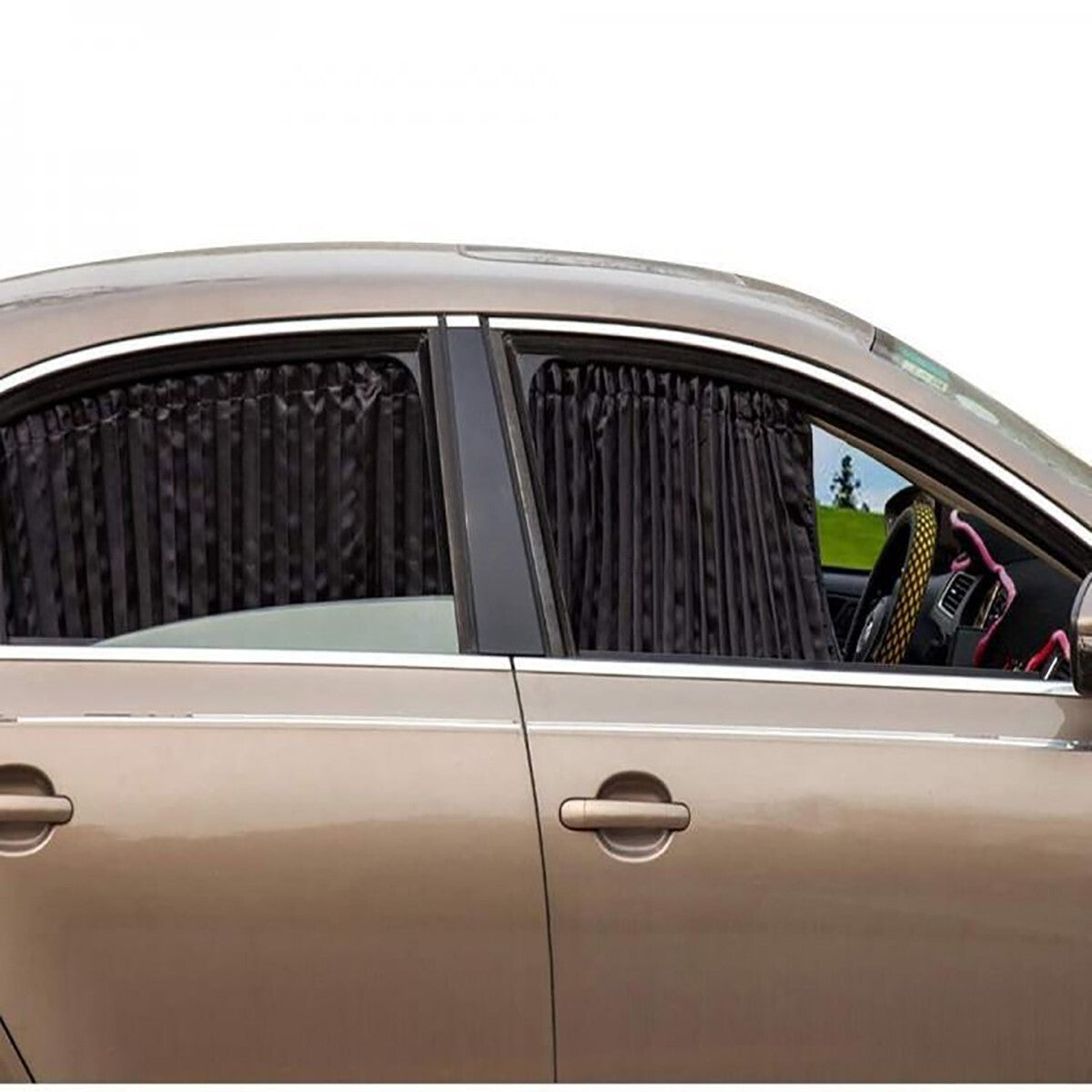 KIT 4 TENDA TENDINA PARASOLE RAGGI UV MAGNETICA AUTO ANTERIORE E POSTERIORE NERA