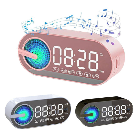 SPEAKER WIRELESS BLUETOOTH CON SVEGLIA PORTATILE AUDIO CASSA SUBWOOFER RADIO FM