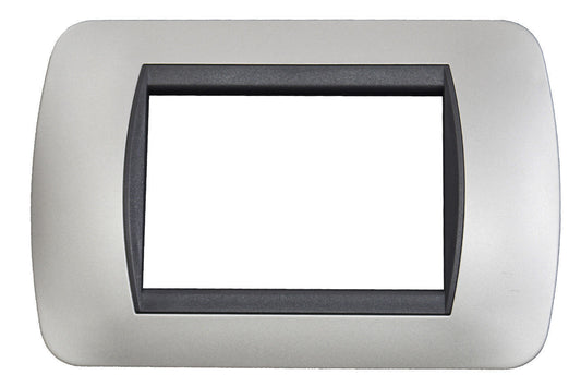 PLACCHETTA PLACCA SILVER COMPATIBILE LIVING 3 POSTI COPRI INTERRUTTORE CL 119-02