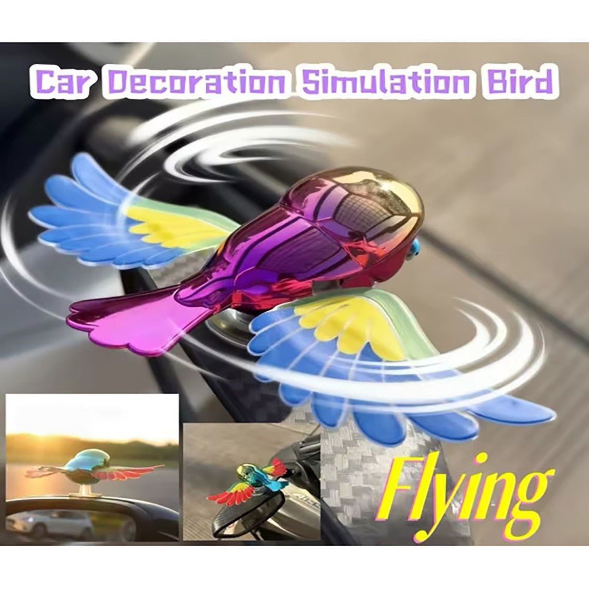 OISEAU 3D DÉCORATION VOITURE MOTO RÉTROVISEUR BATTEMENT AILES VENT AÉRODYNAMIQUE