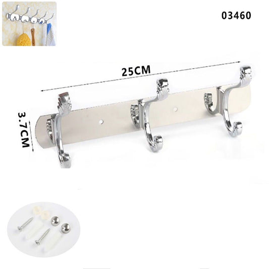 APPENDIABITI 3 GANCI BAGNO MURO GANCIO ASCIUGAMANI CASA CROMATO DA PARETE 03460