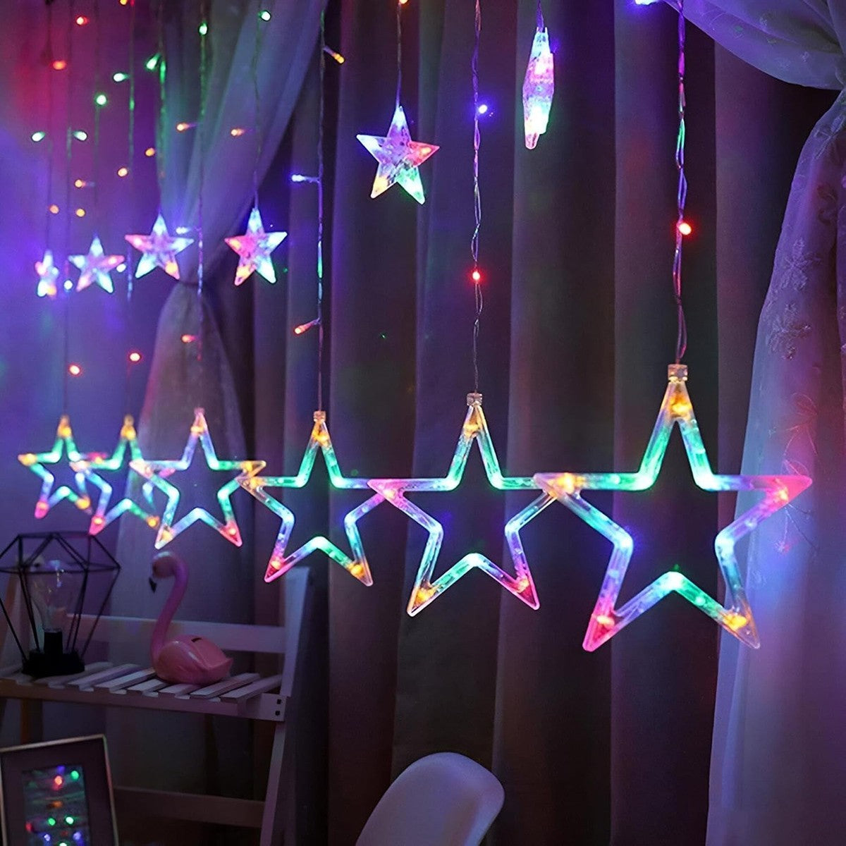 GUIRLANDE LUMINEUSE ÉTOILE LUMIÈRE RGB COULEURS ÉTOILES LUMIÈRES LED NOËL FÊTES DÉCORATIONS